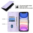 thumbnail image 3 of Wallet Case for iPhone 11, Skin-Friendly PU Leather Shoulder Strap Lanyard Crossbody Magnetic Clasp Flip Folio Cover with Card Slots Holder Kickstand Shockproof Case for iPhone 11,Purple, 3 of 6