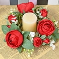 thumbnail image 4 of Pillar Candle Wreath Decorative Flower Arrangement Pillar Candle Holder for, 4 of 8