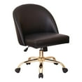thumbnail image 1 of Pemberly Row Mid Back Office Chair in Black PU with Gold Finish Base, 1 of 4