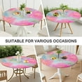 thumbnail image 7 of Colorful Floral Watercolor Pattern Round Fitted Tablecloth with Elastic Edge,Dining Table Cover Waterproof,Outdoor Round Tablecloth for Camping,Dining,Indoor and Outdoor, 7 of 7