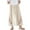 A, variant on Outfmvch Capri Palazzo Pants Straight Wide Leg Boho Pants for Women 2026 Capris Drawstring with Pockets Pull On Elastic Wide Leg Crop Pants Capri Pants with Lace Side Linen Palazzo Trousers A M-4XL