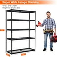 thumbnail image 2 of Garage Shelving, Heavy Duty Garage Shelving 48" L x 18" W x 72" H, 2500lbs Load Bearing Storage Shelves Adjustable, Durable Metal Storage Shelves, Easy Assemble for Garage, Basement, 2 of 7