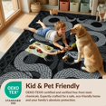 thumbnail image 4 of Design&I 2'x3' Washable Throw Rug Low Profile Daily Traffic Ready Accent Gothic Coiled Heads Interlocking Scale Field Snake Serpent Round Playful for Hallway, Laundry Room, 4 of 7