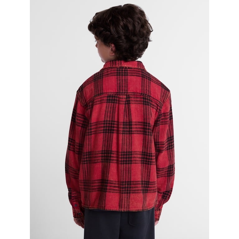 Weekend Academy Boys Garment Washed Flannel Shirt photo 2