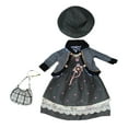 thumbnail image 2 of 1/3 Ceramic Doll Dress Vestido Flexibilidad para niños Coordinación de regalos de cumpleaños Linda muñeca para muñecas para muñecas de 60 cm-65 cm Negro, 2 of 8