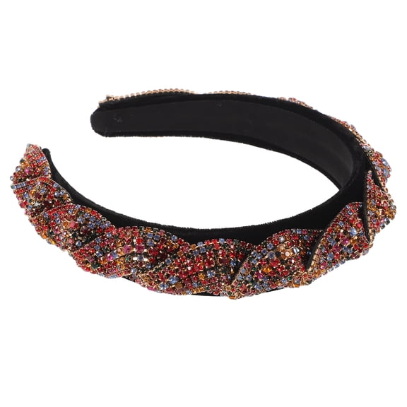 CIMAXIC Evening Headband with Glitter Rhinestones Elegant Hair Decoration for Women 1Pack