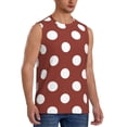 thumbnail image 2 of Balery Maroon And White Polka Dot Camisetas sin mangas para hombre, absorbe la humedad y protege contra el mal olor.-3X-Large, 2 of 7