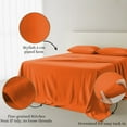 thumbnail image 4 of Amay Premium Organic Cotton Flat Sheet, 500 Thread Count Luxury Top Sheet, Cooling & Durable Bedding Sheets, Texas King, Orange(110" x 125") 1 Piece, 4 of 7