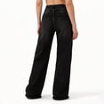 thumbnail image 4 of Karymi Women Clothing High Waist Wide Leg Jeans, Casual Washed Straight Leg Denim Pants with Hem, Loose Fit Floor-Length Trousers with Pockets Linen&nbsp;Pants&nbsp;Women, 4 of 8