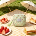 thumbnail image 4 of Dongrere Cherry Plaid Cosmetic Bag, Portable Zipper Makeup Pouch, Mini Storage Purse for Travel Work Use, Green, 4 of 6