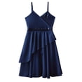 thumbnail image 5 of MSemis Kids Girls Solid Color Lyrical Dance Dress Sleeveless Leotard Skirt, 5 of 6