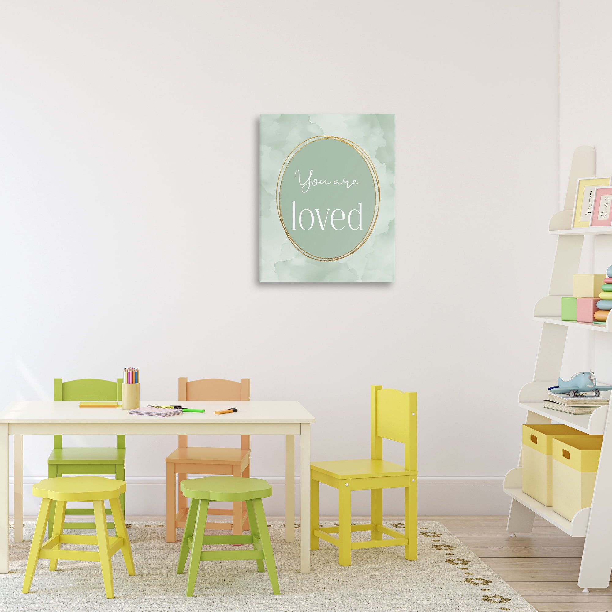 Stupell Industries Green Golden Affirmation Canvas Wall Art, design by Christine Simpson Art