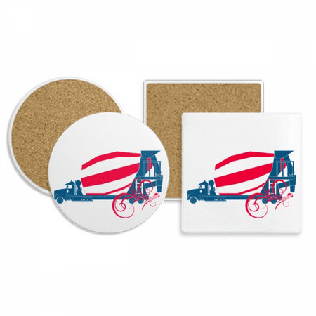 

Sand Stone Mixing Truck Spraying Coaster Cup Mug Holder Absorbent Stone Cork Base Set