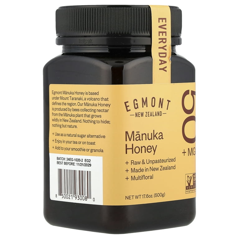 Egmont Honey, Manuka Honey, MGO 50+, Raw & Unpasteurized 17.6 oz