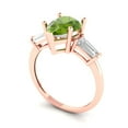thumbnail image 2 of Three-Stone Engagement Ring for Women - 2.5ct Natural Peridot in 14K Rose Gold Promise Ring, 2 of 7