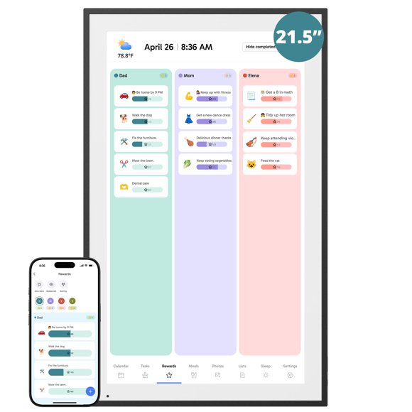 Calendario Digital Dragon Touch 21.5" Pantalla Táctil para Pared