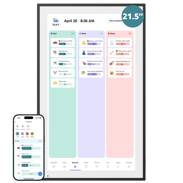 Calendario Digital Dragon Touch 21.5" Pantalla Táctil para Pared