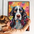 thumbnail image 5 of English Springer Spaniel Dog Flower Canvas Painting Colorfull Canvas Art Prints Bathroom Artwork for Wall Living Room Bedroom Bathroom Wall Art Framed Art Wall Decor 1 inch, 5 of 5