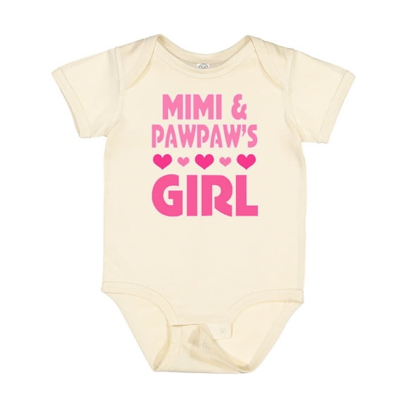 Inktastic Mimi and Pawpaw Girl Granddaughter Valentine Girls Baby Bodysuit