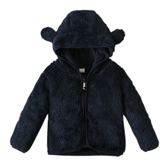 CAIVO Toddler Girls Boys Long Sleeve Winter Warm Outwear Jacket Coats Solid Colors Navy Fashion Classic Child Daily Wear