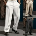 thumbnail image 5 of Men Elegant Wide Leg Straight Dress Pants Formal Business Trousers Suit Pants, 5 of 8