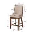 thumbnail image 5 of Katherine 40.74 In. Walnut High Back Wood Swivel Bar Stool With Fabric Seat, 5 of 6
