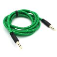 thumbnail image 2 of Green Braided Aux Cable Car Stereo Wire Audio Speaker Cord 3.5mm Aux-in Adapter Auxiliary 3ft Compatible With Alcatel Onyx - LG V50 ThinQ 5G, G8 ThinQ - Motorola Moto G7 Power Play, 2 of 3
