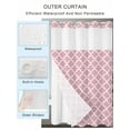 thumbnail image 2 of No Hook Cloth Fabric Shower Curtain with Snap in Liner, Pink Moroccon Waterproof Shower Curtains Set with See Through Top Window, Romantic Minimalist Modern Aesthetic Bath Curtains Shower 60"x72", 2 of 6