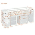thumbnail image 6 of Twin Size Loft Bed with Retractable Writing Desk and 3 Drawers, Wooden Loft Bed with Storage Stairs and Shelves, White, 6 of 6