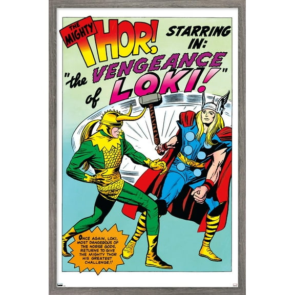 Marvel Comics - Loki - The Might Thor Wall Poster, 14.725" x 22.375", Framed