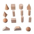 thumbnail image 1 of 15 Pieces Wooden Geometric Solid Blocks Learning Education Math Toys Montessori, 1 of 8