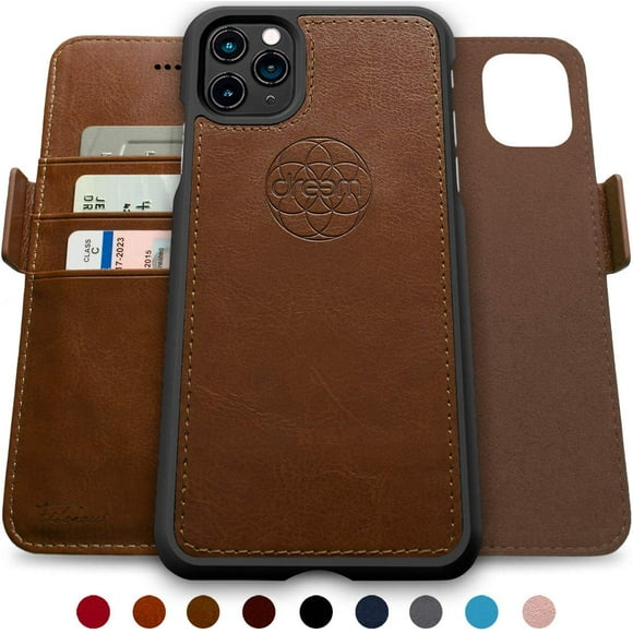 Dreem Housse Portefeuille 2-en-1 Fibonacci pour iPhone 11 Pro, Magnétique Détachable Antichoc TPU Slim-Case, Recharge Sans Fil