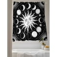thumbnail image 3 of Mystery Tarot Sheer Curtains 63 inches Long, Sun Moon Starry Sky Black Light Filtering Sheer Window Curtains Rod Pocket Voile Drapes for Bedroom Living Room, 52"W x 63"L 2 Panels, 3 of 7