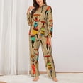 thumbnail image 2 of Daiia Dancing African Women for Women's Long-Sleeved Pajama Set – Soft & Comfortable Sleepwear Button-Up Pajamas Cozy Lounge Wear-X-Large, 2 of 7