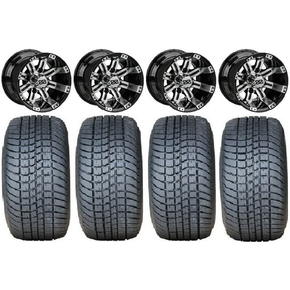 LSI Casino 10" Machined Golf Wheels 205x50-10 Pro Rider Tires E-Z-GO & Club Car