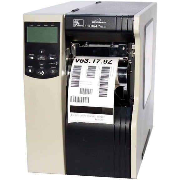 Restored Zebra 110Xi4 Industrial Thermal Barcode Label Printer 300 DPI USB, Parallel, Network, Wireless, RFID, Rewinder (Refurbished)
