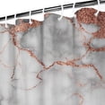 thumbnail image 3 of White Gray Rose Gold Marble Pattern Shower Curtain 72"x72" ,Bathroom Decorative Shower Curtains Set with 12 Hooks,Modern Waterproof Washable Shower Curtain, 3 of 6