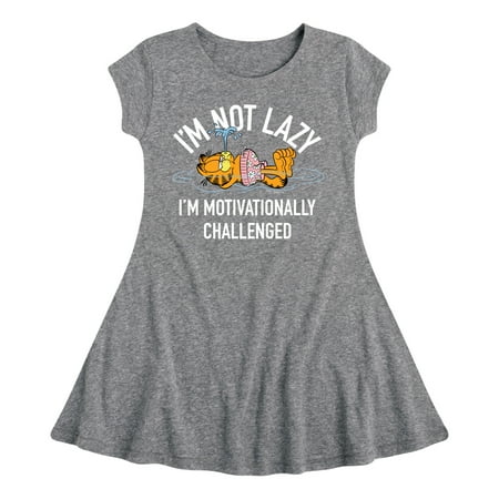 

Garfield - Not Lazy - Toddler And Youth Girls Fit And Flare Dress