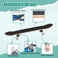 thumbnail image 4 of 31'' Complete Skateboard 7 Layer Canadian Maple Double Kick Deck Skateboards Figure eight gold decorated realistic blue butterflies morpho white Skate Board for Beginner Adult Gifts, 4 of 5
