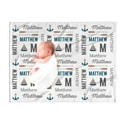 Sail Boats Personalized Name Baby Blanket
