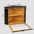 Bamboo Corner Bread Box for Kitchen Countertop - Double Layer Bread ...