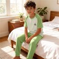 thumbnail image 7 of Cethrio Girls' Pajama Sets Short Sleeve, Casual Summer Comfy 2 Piece Girls' Sleepwear Green Size 3-4T, 7 of 7