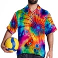 thumbnail image 4 of tie dye47 Men's Short Sleeve Button Down Spread Collar Beach Shirts, 4 of 6