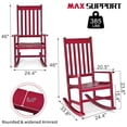thumbnail image 4 of Zimtown Wooden Rocking Chair Outdoor Patio Rocker High Back Ergonomic Seat Porch Lawn Garden Angora Red, 4 of 8
