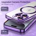 thumbnail image 5 of JETech Electroplated Case for iPhone 15 Pro 6.1-Inch, Camera Lens Full Protection, Compatible with MagSafe Wireless Charging, Shockproof Soft TPU Phone Cover (Purple), 5 of 7