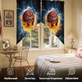 thumbnail image 3 of Swag Curtains Valances for Windows, Fire and Ice Basketball Sports Short Kitchen Window Curtains Over Sink, Blue Cafe Curtains Panel Set Of 2,Rod Pocket, 36 Inches Length, 3 of 8