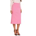 thumbnail image 4 of Falda recta de mujer Inspire Chic, midi, de cintura alta, de suéter, lápiz, color rosa, 4 of 6