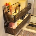 thumbnail image 5 of YAWUBT Hanging Wall Wire Baskets - Small - Portable Metal Wall Mount Basket, Farmhouse Rustic Home Food Storage Organizer for Cabinets, Pantry, Closets, Bathroom, Kitchen, Bedroom, 5 of 5