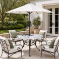 thumbnail image 4 of Round Outdoor Tablecloth with Umbrella Hole and Zipper, Fitted Table Cover with Elastic Edge for 31-35 Inch, Waterproof Patio Tablecoths for Picnic, 4 of 9
