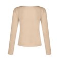thumbnail image 2 of Trendy Long Sleeve Shirts for Women Fall Fashion V Neck Crop Slim Fitted Y2K Tops Outfits Clothes Flesh Color XXXL, 2 of 5